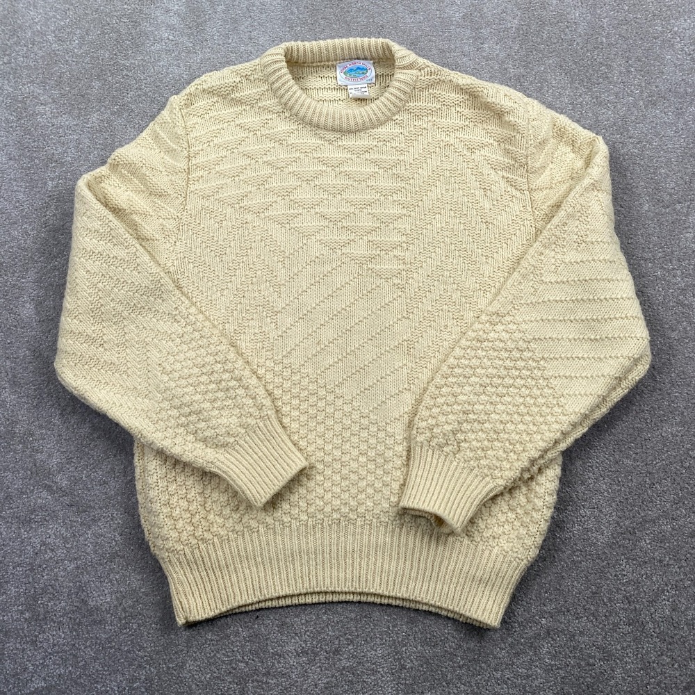 VTG Royal North Mills Crew Neck Acrylic Knit Pullover Sweater Men's Size M Cream
